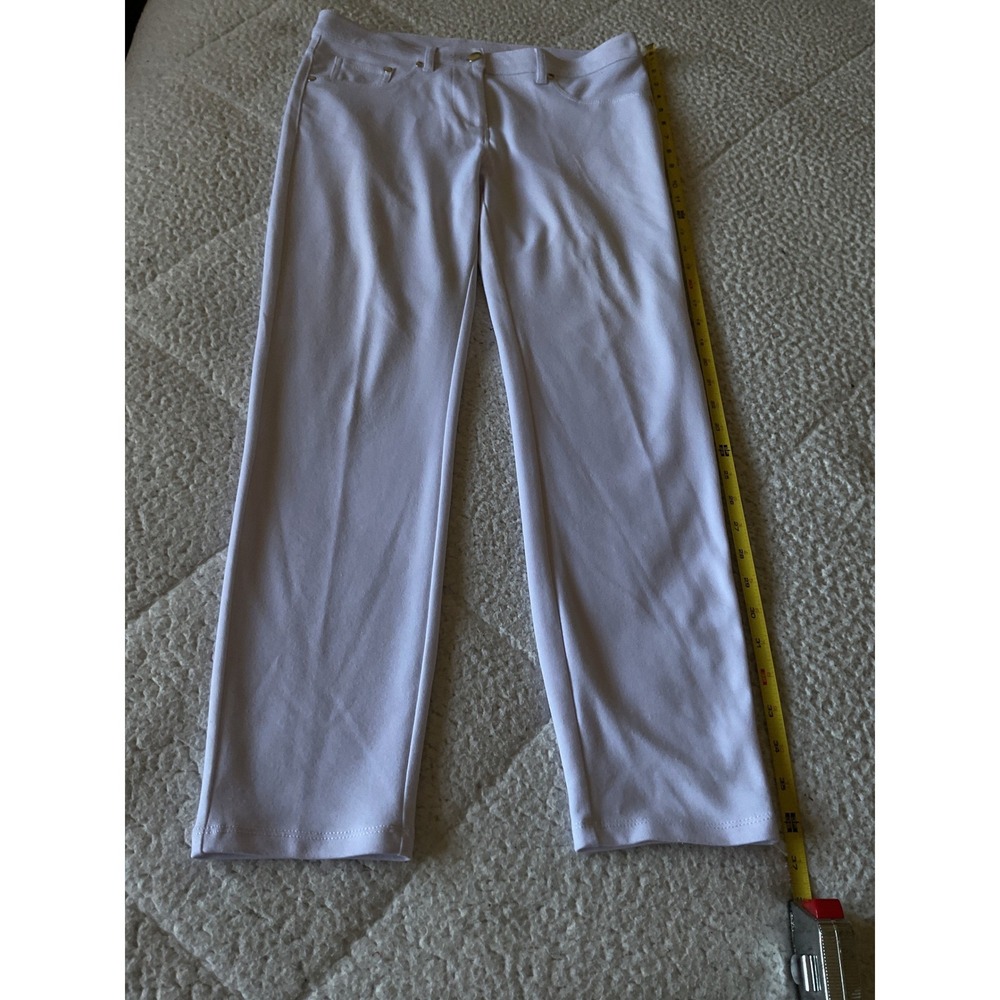 Straight Leg Pants Womens 5 White Excellent Stretch Knit Trousers